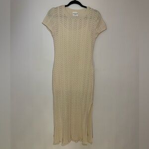 Chic Cream Knit Maxi Dress